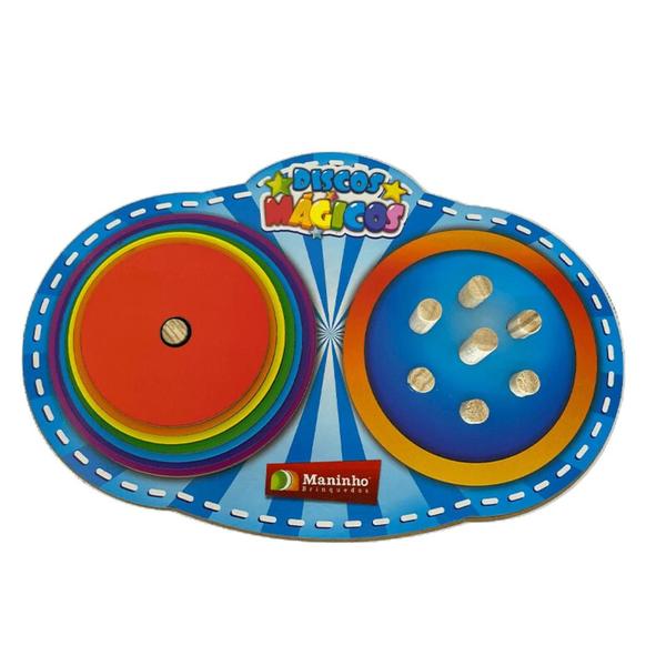 Imagem de Discos Mágicos Brinquedo Educativo Premium de Madeira Mdf