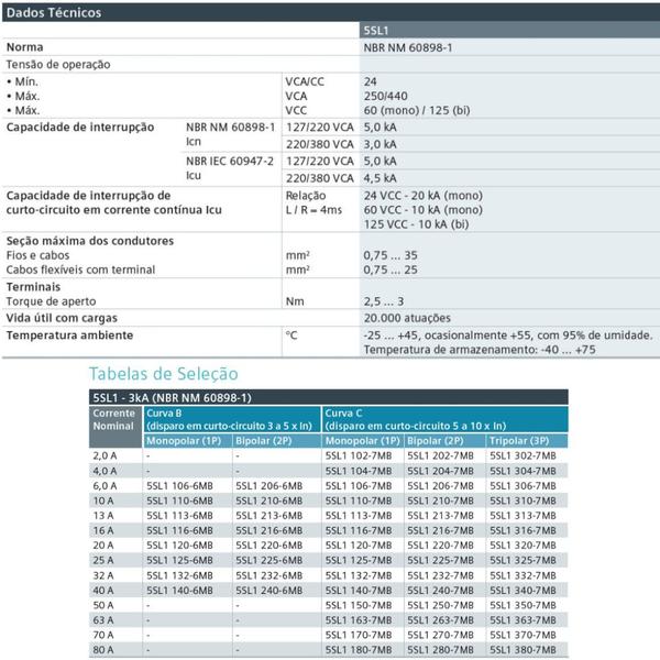 Imagem de Disjuntor 5sl13047mb tripolar 3p curva c 4a siemens
