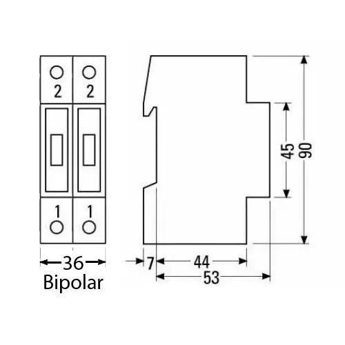 Imagem de Disjuntor Bipolar 10A Steck