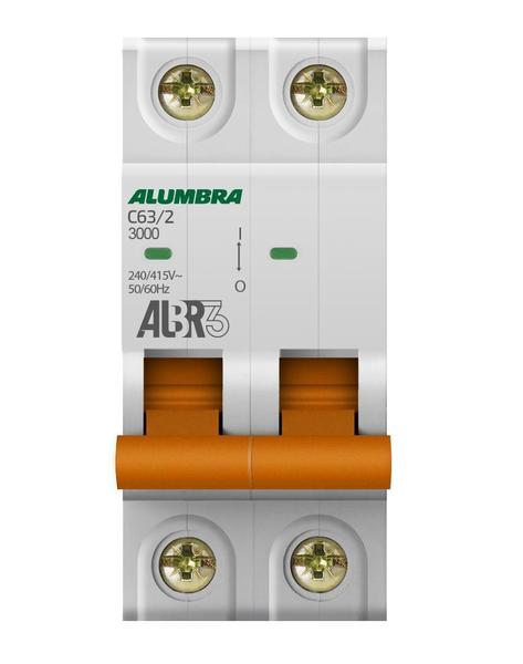 Disjuntor Bipolar 2P 63A Curva C Albr3 Alumbra Imagem de Disjuntor Bipolar 2P 63A Curva C Albr3 Alumbra