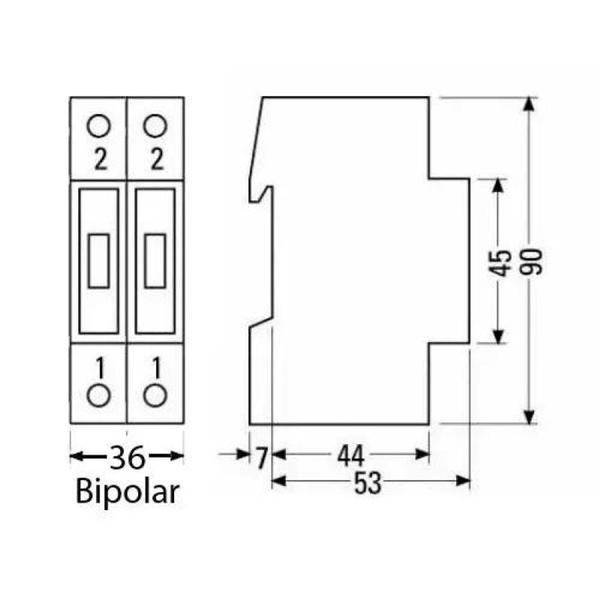 Imagem de Disjuntor Bipolar 2p Din Sd Curva C De 10a Até 63a Steck