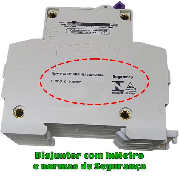 Imagem de Disjuntor Bipolar Duplo Mini Din Curva C para 2 Fases de 6a