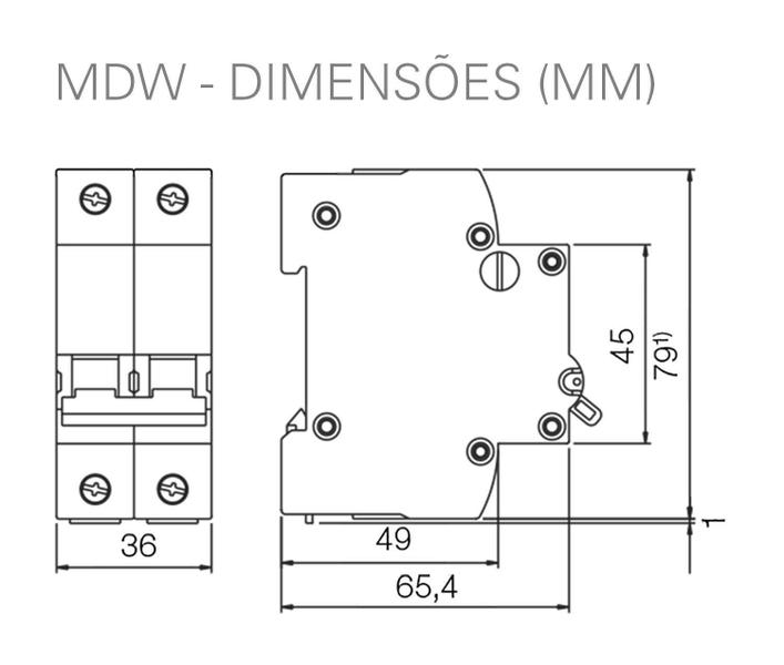 Imagem de Disjuntor Bipolar  Weg 16A  MDW-C16-2