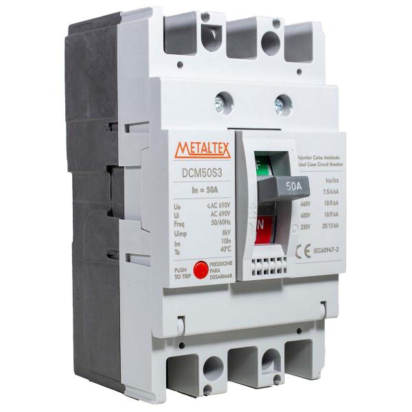 Imagem de Disjuntor Caixa Moldada 3P 50A 25KA / 240V Metaltex