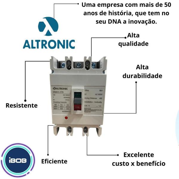 Imagem de Disjuntor Caixa Moldada Tripolar 175A Altronic