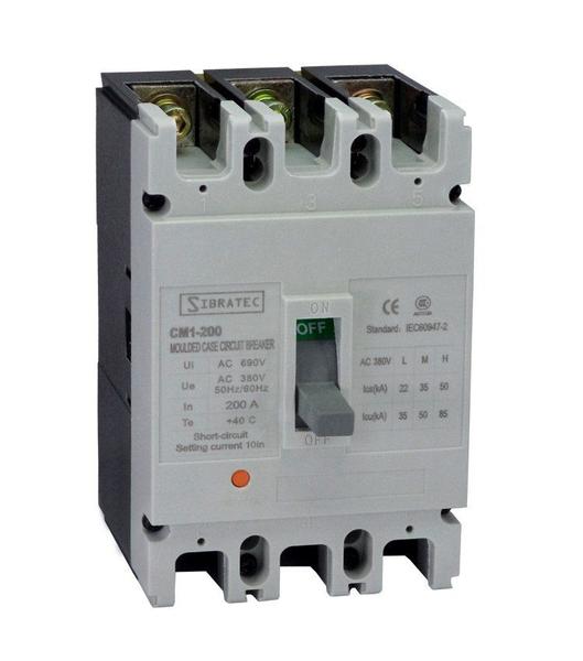 Imagem de Disjuntor Caixa Moldada Tripolar CM1 225L 150A 50kA 220V e 35kA 380V Sibratec