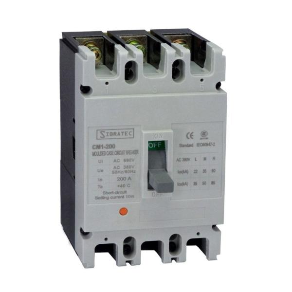 Imagem de Disjuntor Caixa Moldada Tripolar CM1-225L 160A 50kA 220V / 35kA 380V Sibratec