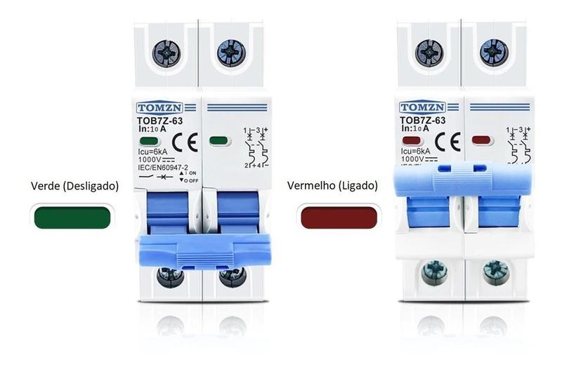 Imagem de Disjuntor Dc Cc 10a 1000v Bipolar Painel Solar Fotovoltáico