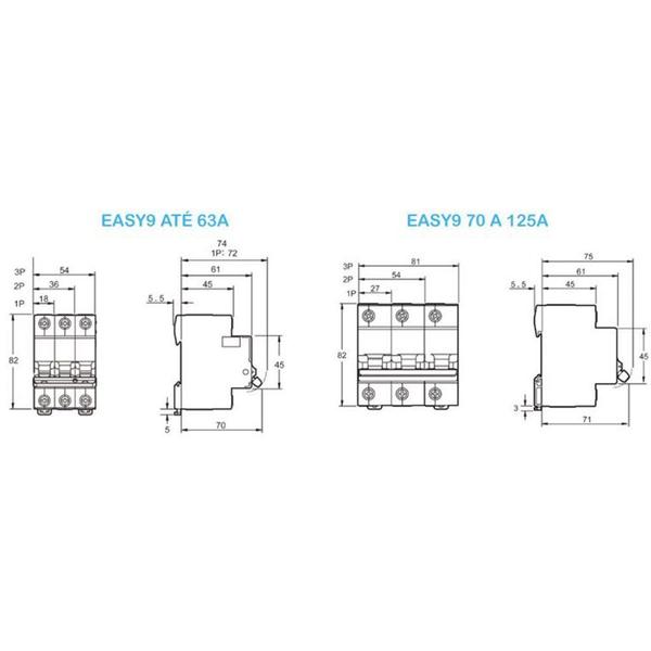 Imagem de Disjuntor Din Bifásico Curva C 32a Ez9f33232 SchneiderElectric