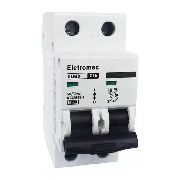 Imagem de Disjuntor din bipolar eaton eletromec 2p 16a elmd-2c16