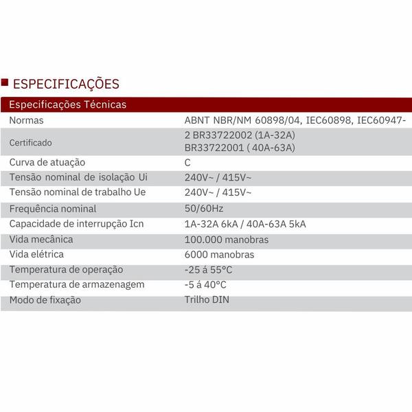 Imagem de Disjuntor din mono jd158-63 c501 1p - 50a - 5ka 240/415v