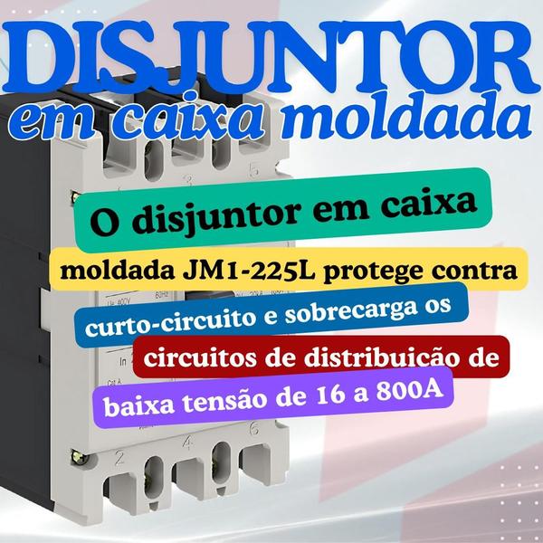 Imagem de Disjuntor em caixa moldada 200a trifásico jm1-225l/3300