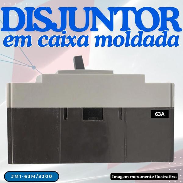 Imagem de Disjuntor em caixa moldada 63a trifásico jm1-63l/3300