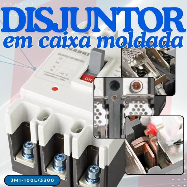 Imagem de Disjuntor em caixa moldada 80a trifásico jm1-100l/3300