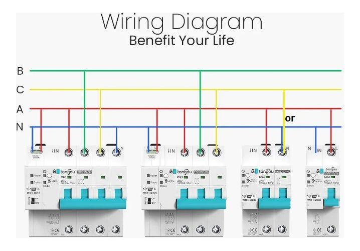 Imagem de Disjuntor Mcb Wifi Medidor 1 Polo 63a Tuya Smart Life Alexa