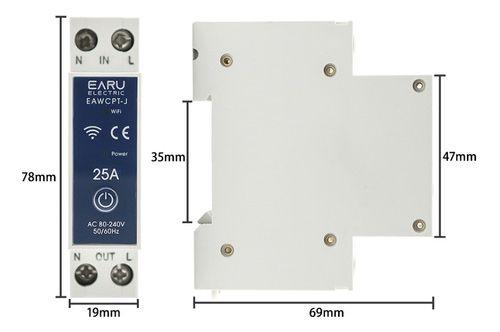 Imagem de Disjuntor Medidor Wifi Earu 25a Tuya Smart Life