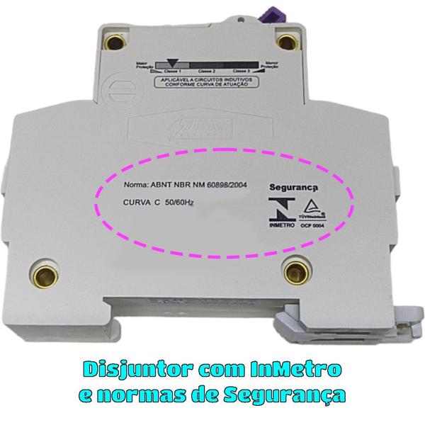 Imagem de Disjuntor Mono Unipolar Mini Din Curva C para 1 Fase de 40a