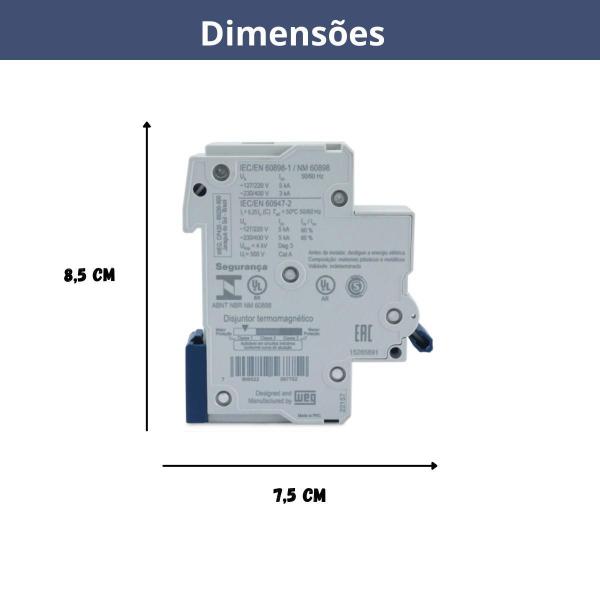 Imagem de Disjuntor Monopolar 40A Curva C Weg C40 Mini DIN 5kA MDWP