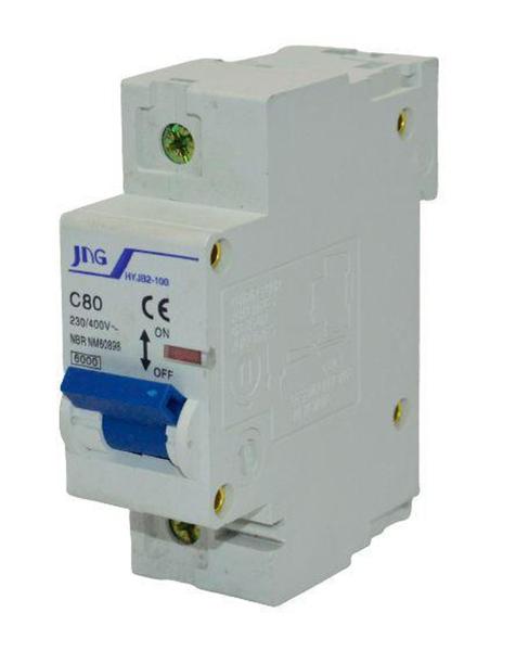 Disjuntor Monopolar 80A DIN Curva C 230V 6KA JNG Imagem de Disjuntor Monopolar 80A DIN Curva C 230V 6KA JNG