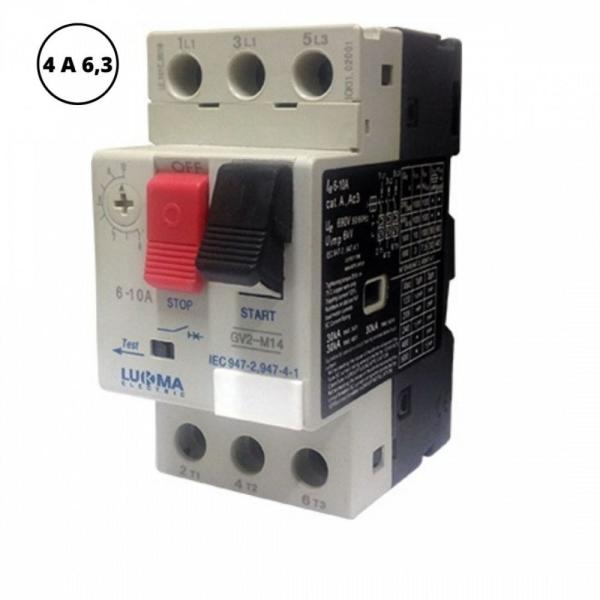 Imagem de Disjuntor motor  4 a 6,3amp lukma 38004