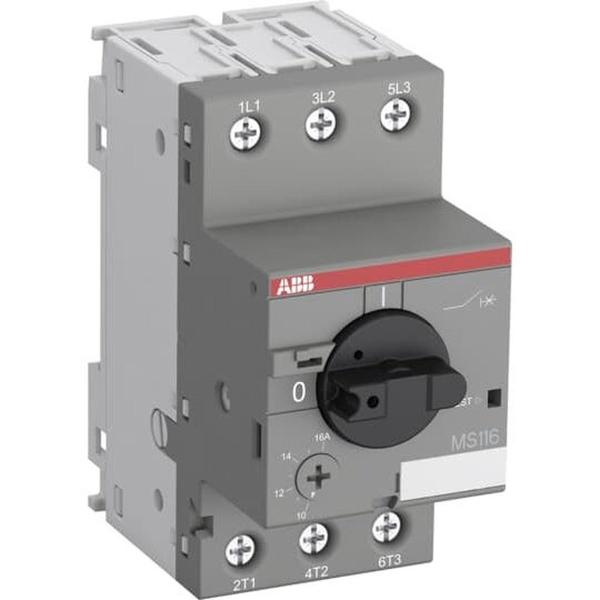 Imagem de Disjuntor-motor tripolar classe 10, com ajuste térmico de 2,5 à 4 A, MS116, Linha Eficiente, ABB