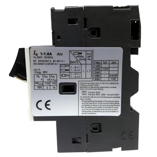 Imagem de Disjuntor Motor YCP5-25-ME06 Corrente 1 - 1.6A