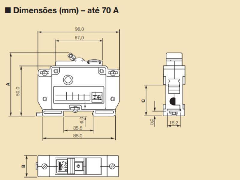 Imagem de Disjuntor Nema Bipolar D 90A 09938 Pial - PIAL LEGRAND