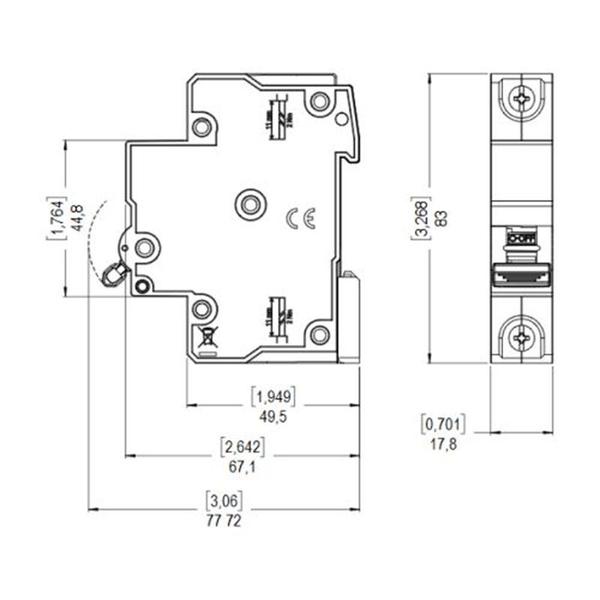 Imagem de Disjuntor Termomagnético MDWP C 1 x 50A WEG