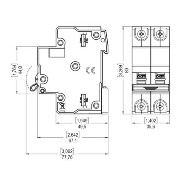 Imagem de  Disjuntor Termomagnético MDWP C 2 x 20A WEG