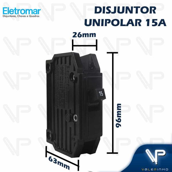 Imagem de Disjuntor termomagnetico nema 1 polo unipolar 15a 127/220v