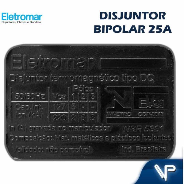 Imagem de Disjuntor termomagnetico nema 2 polo bipolar 25a 127/220v - Eletromar