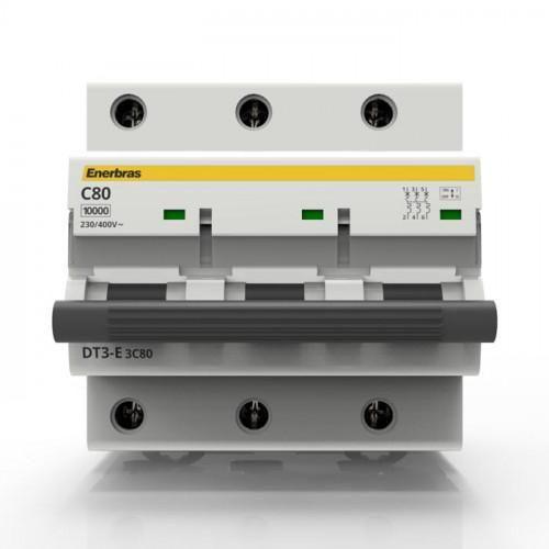 Imagem de Disjuntor Tripolar Curva C 80A Din - Enerbras