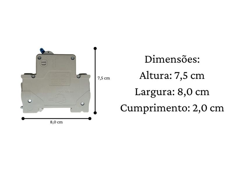 Imagem de Disjuntor unipolar monopolar 1 polo mono termomagnético 25a