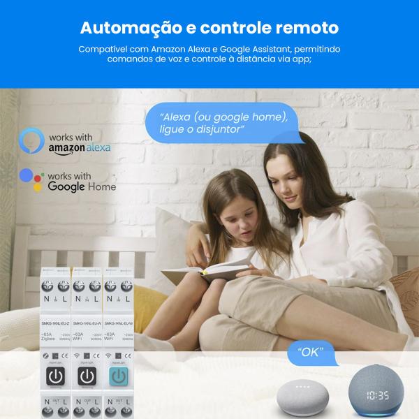 Imagem de Disjuntor Wifi 63A Monitor Energia Temperatura Alexa Google