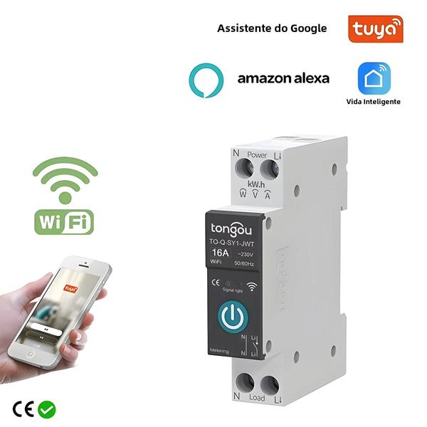 Imagem de Disjuntor WiFi Inteligente 1P 63A - Controle Remoto via Tuya Smart App