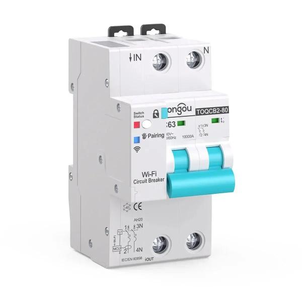 Imagem de Disjuntor WiFi Inteligente Tuya - Controle Remoto, Temporizador e Automático