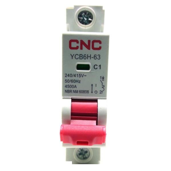 Imagem de Disjuntor YCB6H-63 Unipolar Curva C 1A CNC - 230/400V