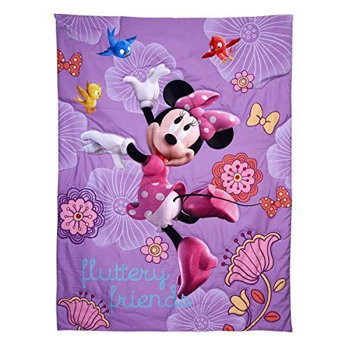 Imagem de Disney 4 Piece Minnie's Fluttery Friends Toddler Bedding Set, Lavanda