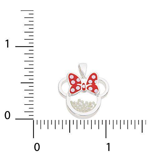 Imagem de Disney Birthstone Women and Girls Jewely - Minnie Mouse June Synthetic Glass Pearl Shaker Pendant Necklace, Silver Plated,18+2" Extender