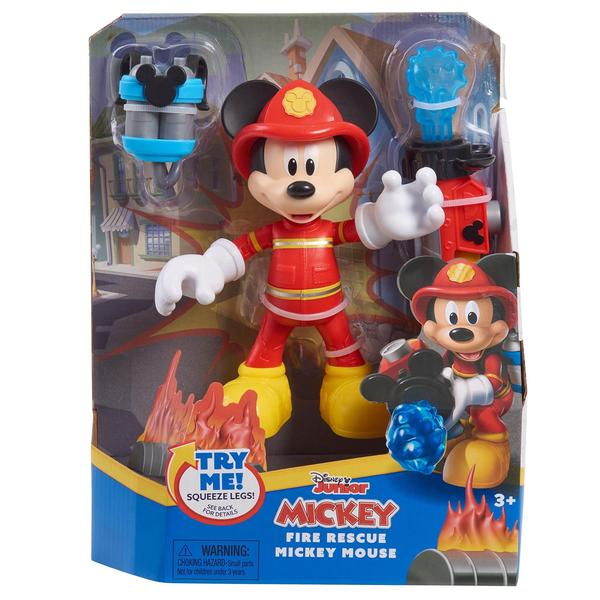 Imagem de Disney Junior Fire Rescue Mickey Mouse articulado de 6 polegadas Figura e acessórios, brinquedos infantis oficialmente licenciados para idades de 3 para cima