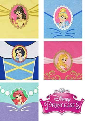 Imagem de Disney Little Mermaid Princess Ariel Princess Belle Cinderella Snow White Aurora Baby Girls 5 Pack Bodysuit 0-3 Months