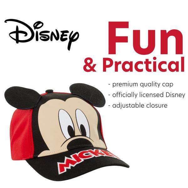 Imagem de Disney Mickey Mouse Baseball Cap com orelhas 3D Mickey (Toddler/Little Boys), Tamanho 2-4T, Vermelho/Preto