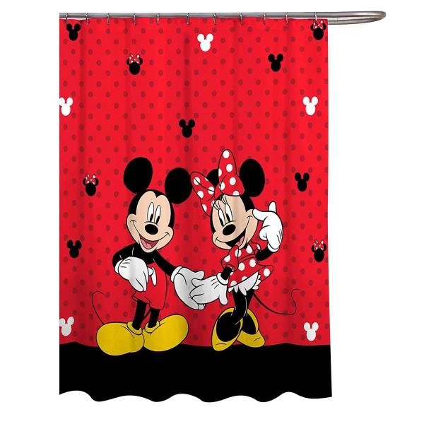 Imagem de Disney Mickey Mouse e Minnie Mouse 70" x 72" Cortina de chuveiro de tecido