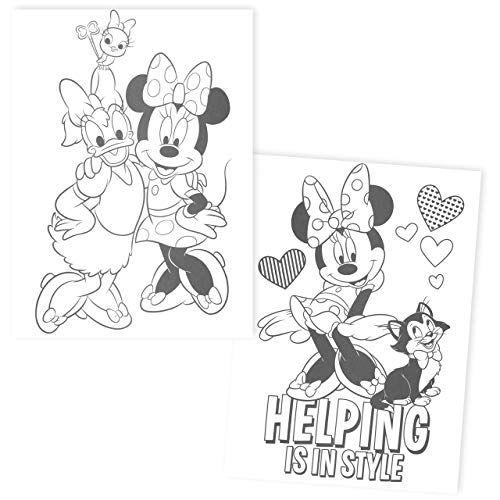 Imagem de Disney Minnie Mouse Coloring Book and Stickers Gift Set - Bundle Inclui Gigantesco 192 pg Minnie Mouse Coloring Book, Minnie Mouse Stickers, e Cabide de porta de 2 lados, em saco de presente especial