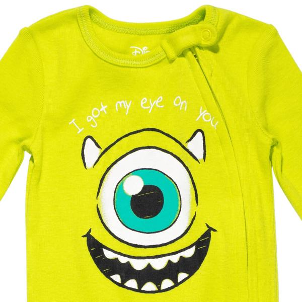 Imagem de Disney Pixar Monsters Inc. Mike Sully Infant Baby Boys, pacote com 2, zíper, Snap, Cosplay, Sleep N' Plays, 12 meses