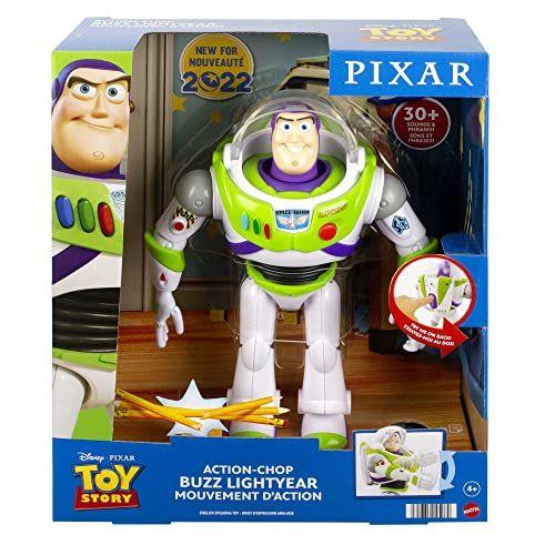 Imagem de Disney Pixar Toy Story Action Chop Buzz Lightyear Figura autêntica 12 em escala, filme colecionável, ação de karatê e mais de 20 frases, idade a partir de 3 anos