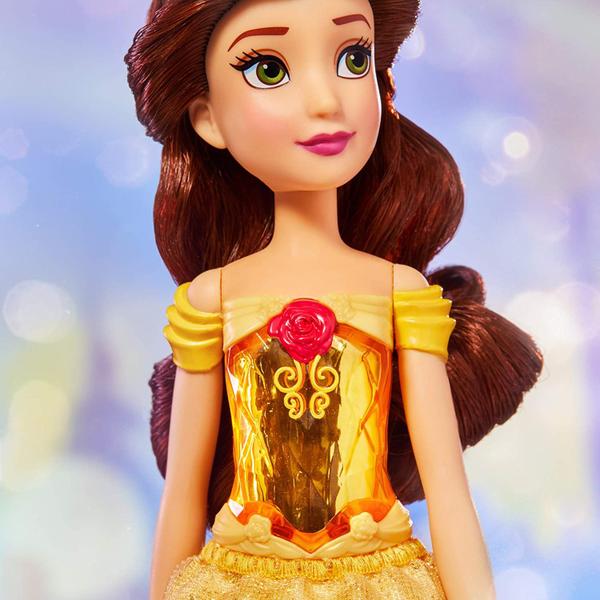 Imagem de Disney Princess Royal Shimmer Belle Doll, Boneca de Moda com Saia e Acessórios, Brinquedo para Crianças 3 anos ou mais