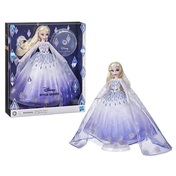 Imagem de Disney Princess Style Série Holiday Elsa Doll, Fashion Doll Acessórios, Brinquedo de Colecionador para Crianças 6 e Up , Branco