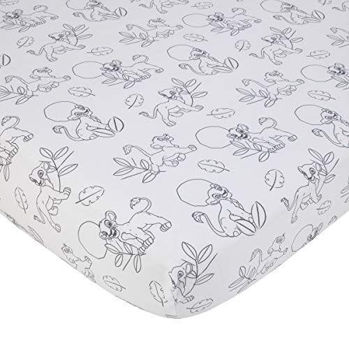 Imagem de Disney Rei Leão Líder do pacote Taupe e verde Simba e Nala Sunset e deixa 3 peças berçário Mini berço Bedding Set - Edredom e dois Mini Lençóis de berço equipados