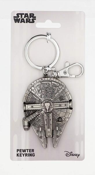 Imagem de Disney Star Wars Millennium Falcon Pewter Key Ring,Silver, Grande